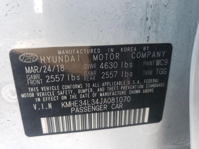 Photo 9 VIN: KMHE34L34JA081070 - HYUNDAI SONATA HYB 