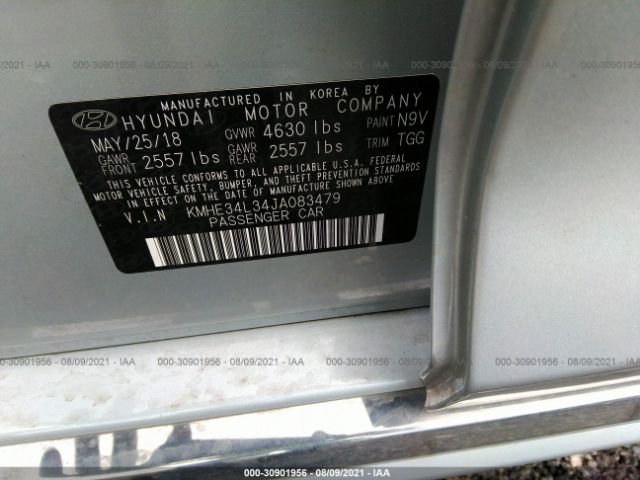 Photo 8 VIN: KMHE34L34JA083479 - HYUNDAI SONATA HYBRID 