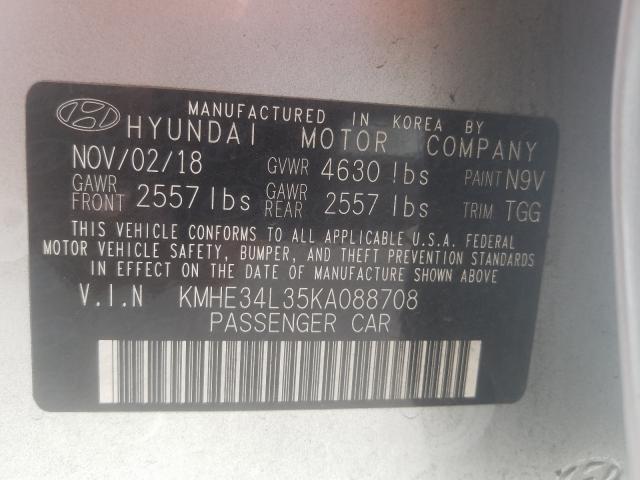 Photo 9 VIN: KMHE34L35KA088708 - HYUNDAI SONATA HYB 