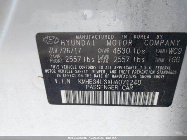 Photo 8 VIN: KMHE34L3XHA071248 - HYUNDAI SONATA HYBRID 