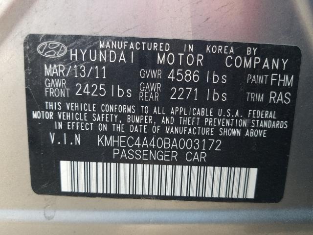 Photo 9 VIN: KMHEC4A40BA003172 - HYUNDAI SONATA HYB 