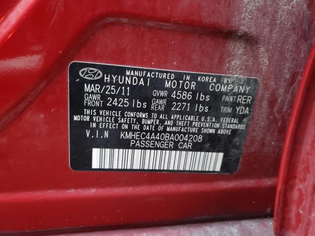 Photo 9 VIN: KMHEC4A40BA004208 - HYUNDAI SONATA HYB 