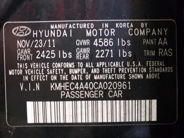 Photo 12 VIN: KMHEC4A40CA020961 - HYUNDAI SONATA HYB 