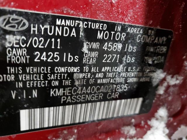 Photo 12 VIN: KMHEC4A40CA021835 - HYUNDAI SONATA HYB 