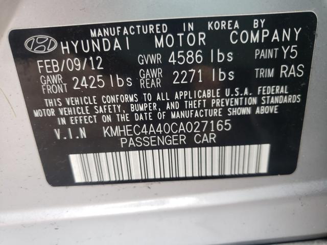 Photo 9 VIN: KMHEC4A40CA027165 - HYUNDAI SONATA HYB 