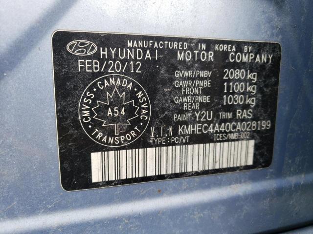 Photo 12 VIN: KMHEC4A40CA028199 - HYUNDAI SONATA 