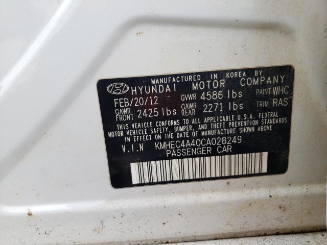 Photo 9 VIN: KMHEC4A40CA028249 - HYUNDAI SONATA HYB 