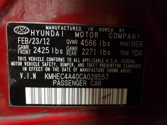 Photo 9 VIN: KMHEC4A40CA028557 - HYUNDAI SONATA HYB 