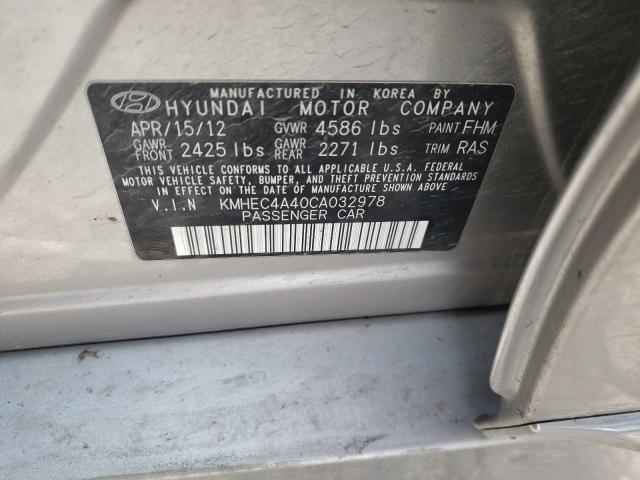 Photo 9 VIN: KMHEC4A40CA032978 - HYUNDAI SONATA HYB 