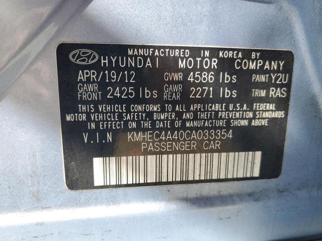 Photo 11 VIN: KMHEC4A40CA033354 - HYUNDAI SONATA 