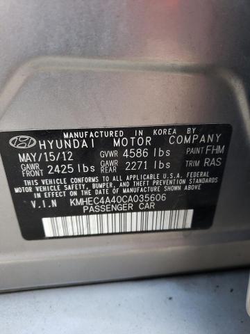 Photo 9 VIN: KMHEC4A40CA035606 - HYUNDAI SONATA HYB 