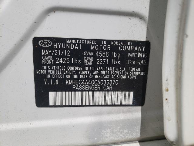 Photo 9 VIN: KMHEC4A40CA036870 - HYUNDAI SONATA HYB 