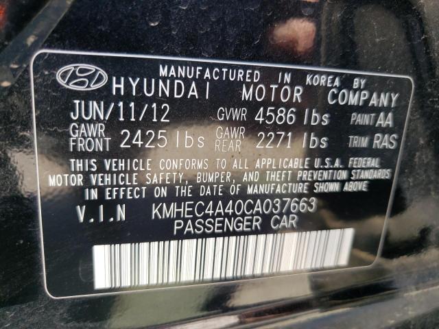 Photo 11 VIN: KMHEC4A40CA037663 - HYUNDAI SONATA 