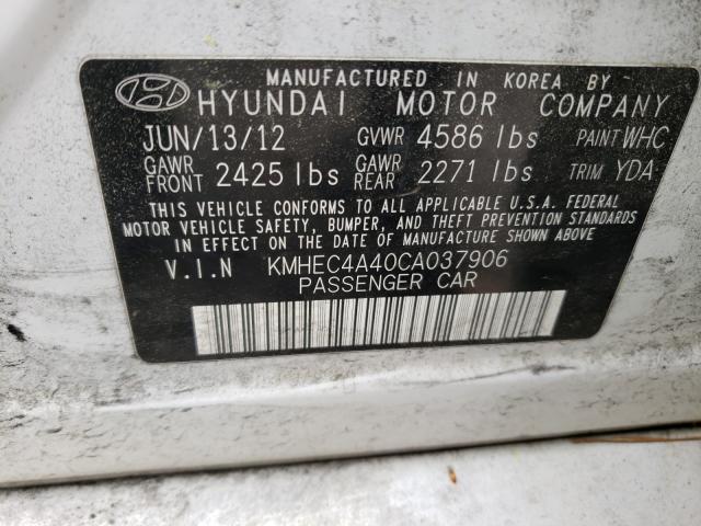 Photo 9 VIN: KMHEC4A40CA037906 - HYUNDAI SONATA HYB 