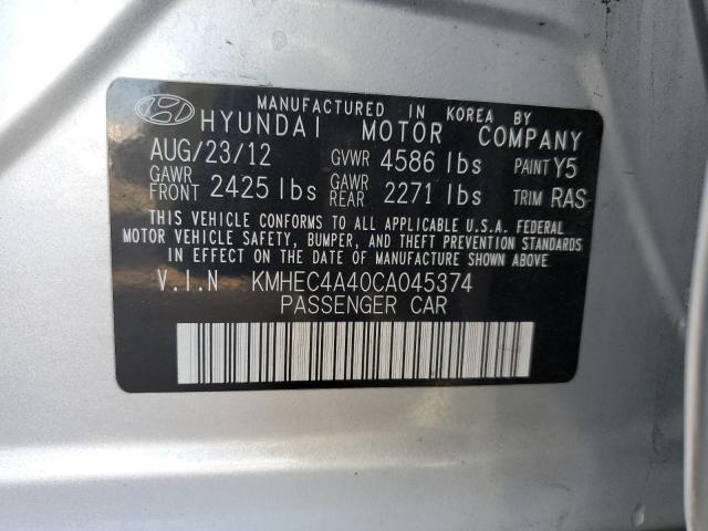 Photo 11 VIN: KMHEC4A40CA045374 - HYUNDAI SONATA 