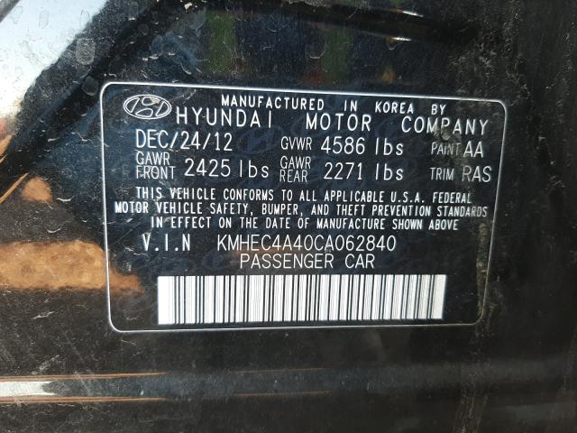 Photo 9 VIN: KMHEC4A40CA062840 - HYUNDAI SONATA HYB 