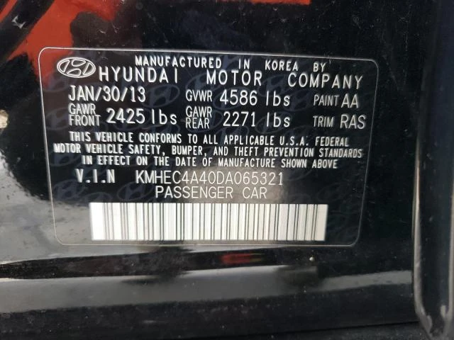 Photo 11 VIN: KMHEC4A40DA065321 - HYUNDAI SONATA HYB 