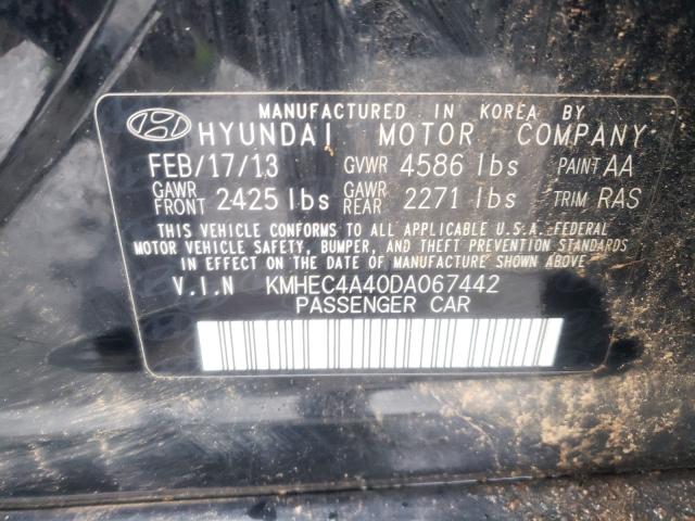 Photo 9 VIN: KMHEC4A40DA067442 - HYUNDAI SONATA HYB 