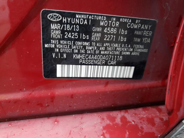 Photo 9 VIN: KMHEC4A40DA071118 - HYUNDAI SONATA HYB 