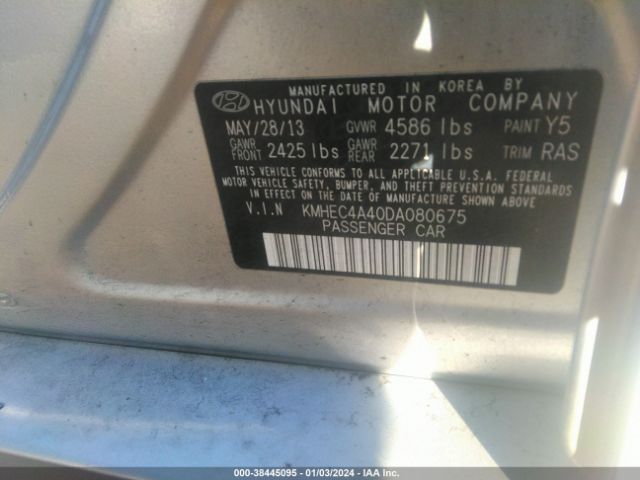 Photo 8 VIN: KMHEC4A40DA080675 - HYUNDAI SONATA HYBRID 