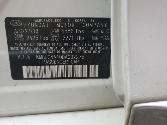 Photo 9 VIN: KMHEC4A40DA092275 - HYUNDAI SONATA HYB 