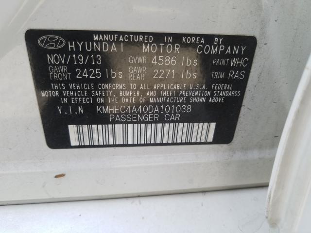 Photo 9 VIN: KMHEC4A40DA101038 - HYUNDAI SONATA HYB 