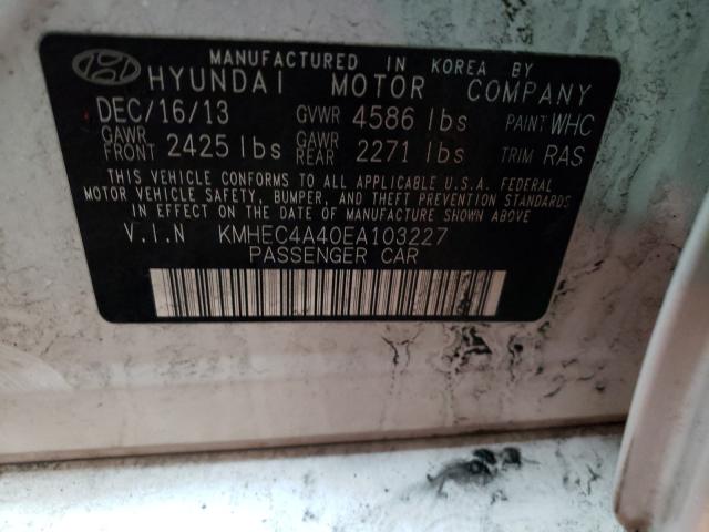 Photo 9 VIN: KMHEC4A40EA103227 - HYUNDAI SONATA HYB 