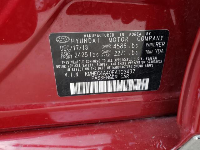 Photo 11 VIN: KMHEC4A40EA103437 - HYUNDAI SONATA HYB 