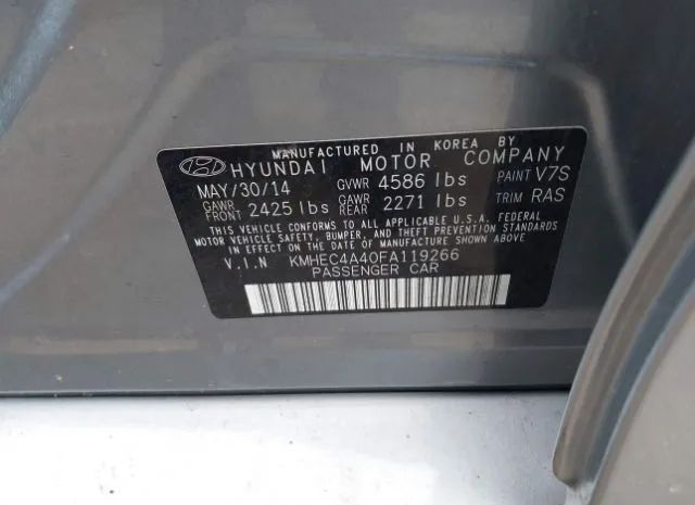 Photo 8 VIN: KMHEC4A40FA119266 - HYUNDAI SONATA HYBRID 