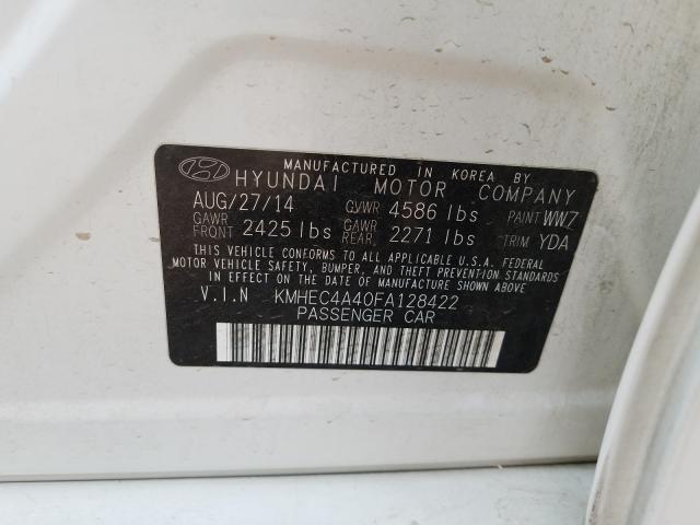 Photo 9 VIN: KMHEC4A40FA128422 - HYUNDAI SONATA HYB 