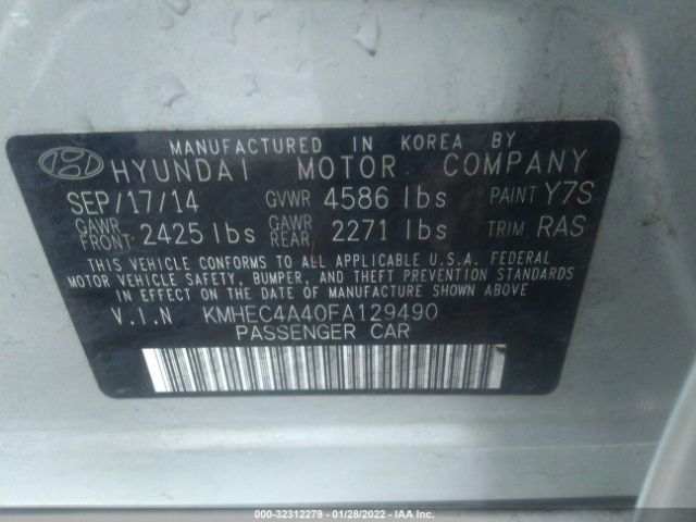 Photo 8 VIN: KMHEC4A40FA129490 - HYUNDAI SONATA HYBRID 