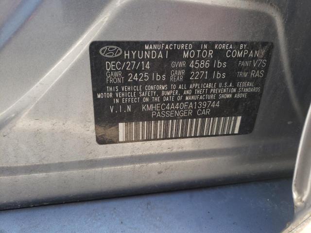 Photo 11 VIN: KMHEC4A40FA139744 - HYUNDAI SONATA HYB 