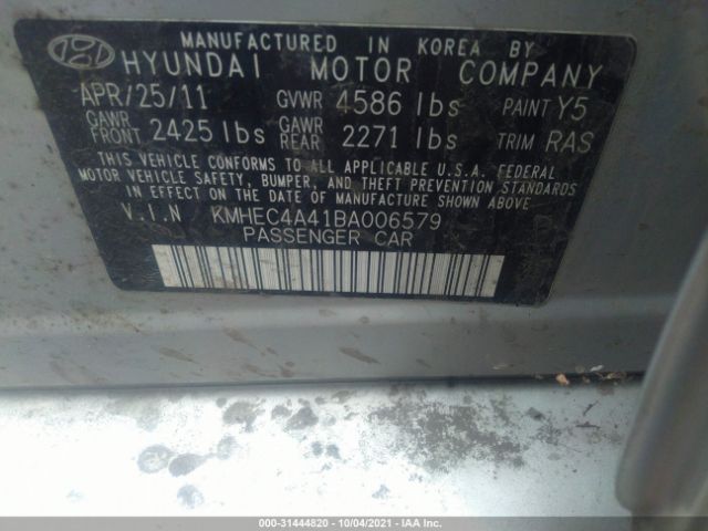 Photo 8 VIN: KMHEC4A41BA006579 - HYUNDAI SONATA 