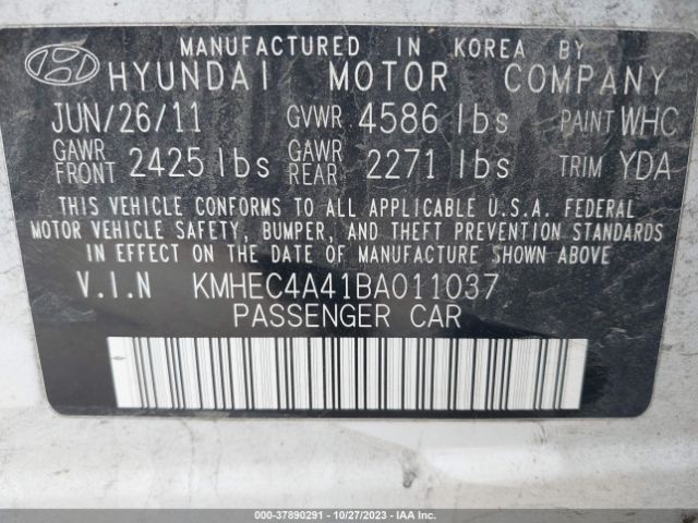 Photo 8 VIN: KMHEC4A41BA011037 - HYUNDAI SONATA HYBRID 