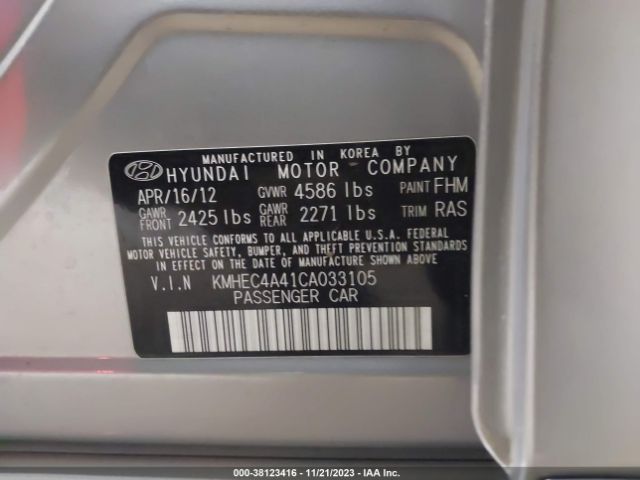 Photo 8 VIN: KMHEC4A41CA033105 - HYUNDAI SONATA HYBRID 