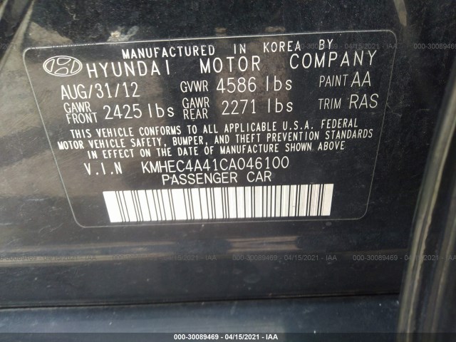 Photo 8 VIN: KMHEC4A41CA046100 - HYUNDAI SONATA 