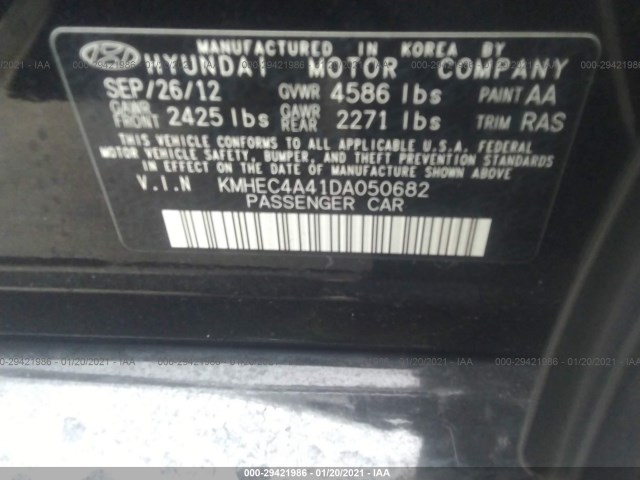 Photo 8 VIN: KMHEC4A41DA050682 - HYUNDAI SONATA HYBRID 