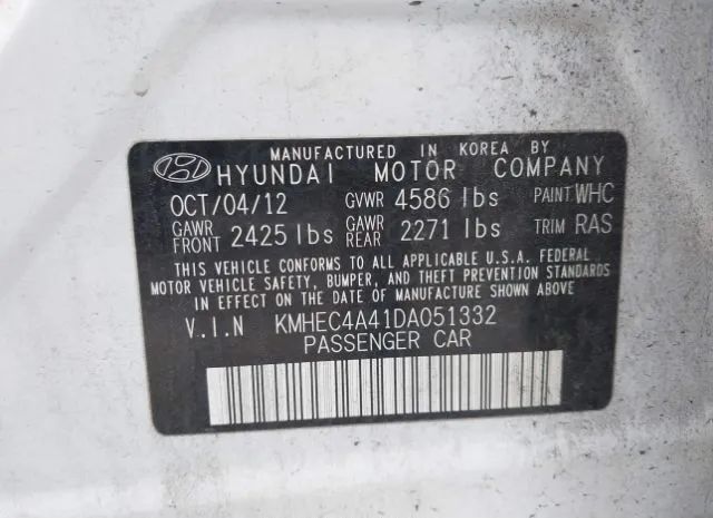 Photo 8 VIN: KMHEC4A41DA051332 - HYUNDAI SONATA 