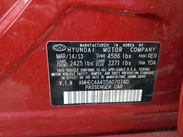 Photo 11 VIN: KMHEC4A41DA070740 - HYUNDAI SONATA HYB 