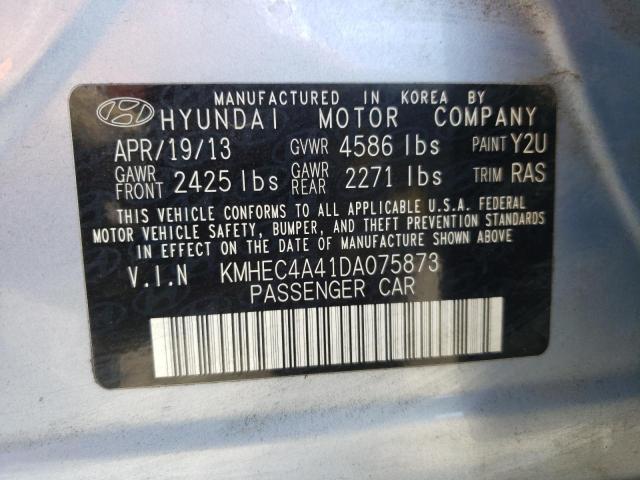 Photo 9 VIN: KMHEC4A41DA075873 - HYUNDAI SONATA HYB 