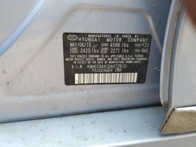 Photo 11 VIN: KMHEC4A41DA077610 - HYUNDAI SONATA HYB 