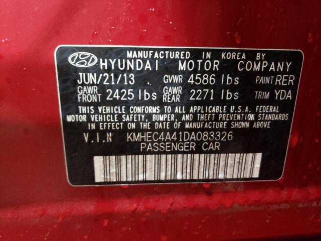 Photo 9 VIN: KMHEC4A41DA083326 - HYUNDAI SONATA HYB 