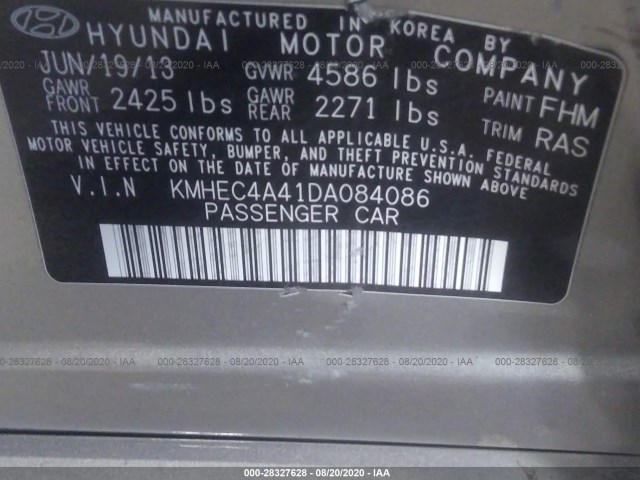 Photo 8 VIN: KMHEC4A41DA084086 - HYUNDAI SONATA HYBRID 