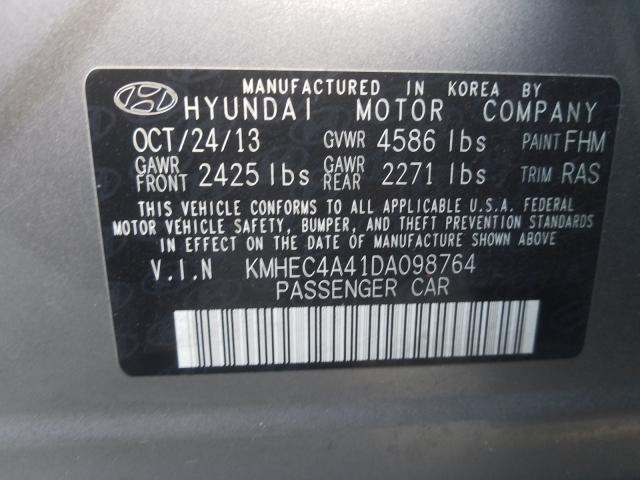 Photo 9 VIN: KMHEC4A41DA098764 - HYUNDAI SONATA 