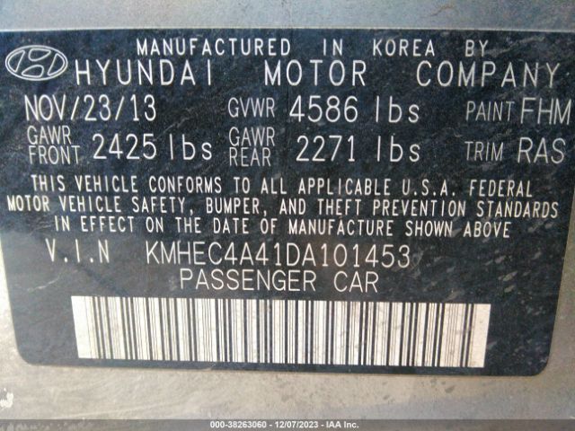 Photo 8 VIN: KMHEC4A41DA101453 - HYUNDAI SONATA HYBRID 