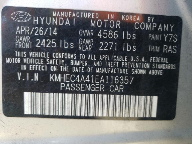 Photo 9 VIN: KMHEC4A41EA116357 - HYUNDAI SONATA HYB 