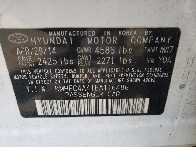 Photo 9 VIN: KMHEC4A41EA116486 - HYUNDAI SONATA HYB 