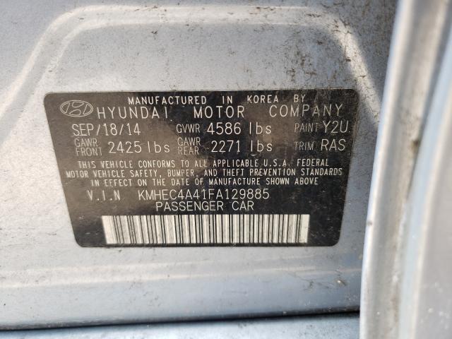 Photo 9 VIN: KMHEC4A41FA129885 - HYUNDAI SONATA HYB 