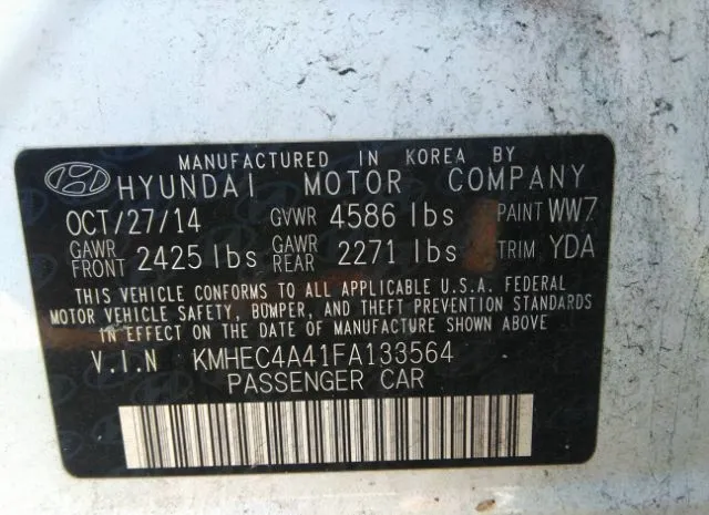 Photo 8 VIN: KMHEC4A41FA133564 - HYUNDAI SONATA HYBRID 