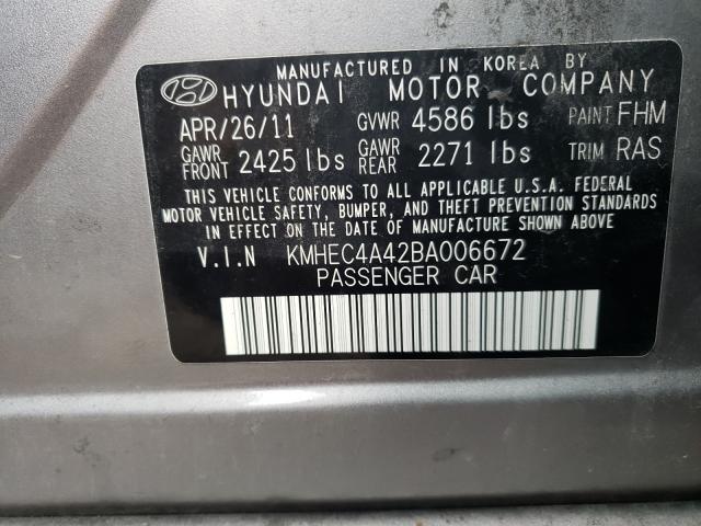 Photo 9 VIN: KMHEC4A42BA006672 - HYUNDAI SONATA 